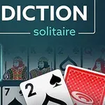 Nadpis Addiction Solitaire s obrázkami kariet vrátane dvojky pikovej a rubovej karty