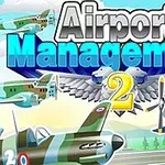 Názov Airport Management 2 v popredí s rôznymi historickými lietadlami v pozadí na letisku