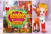 Santa Claus has lent his reindeer to Baby Hazel