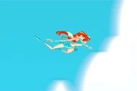 Sky fairy Bloom is flying among clouds for a challenging mission