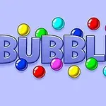Fialový nápis BUBBLES obklopený farebnými guľôčkami na svetlom fialovom pozadí