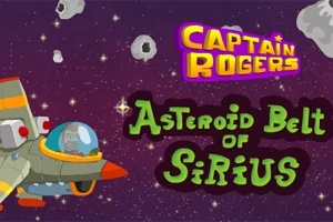 Kozmická loď letí vesmírom obklopená asteroidmi s textom Asteroid Belt of Sirius