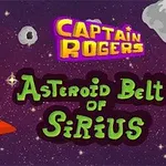 Kozmická loď letí vesmírom obklopená asteroidmi s textom Asteroid Belt of Sirius