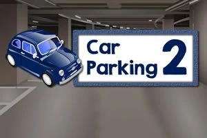 Modré auto v garáži pri skratke Car Parking 2