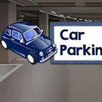 Modré auto v garáži pri skratke Car Parking 2