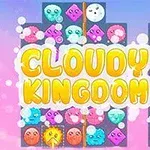 Farebné kreslené tváre a symboly na tmavšom pozadí s veľkým nápisom „Cloudy Kingdom 3 v popredí