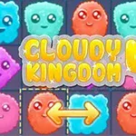 Farebné tvary s očami ukladajúce sa do mriežky s názvom Cloudy Kingdom 4 a šípkou naznačujúcou pohyb
