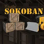 Žltý buldozér pri drevených debnách s nápisom Daily Sokoban na tmavom priemyselnom pozadí