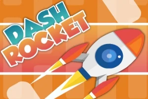 Ilustrácia farebnej rakety s textom na oranžovom pozadí