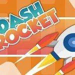 Ilustrácia farebnej rakety s textom na oranžovom pozadí