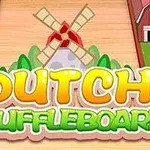 Ilustrácia s veterným mlynom a nápisom Dutch Shuffleboard v popredí