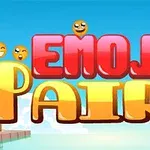 Farebný text EMOJI PAIRS s usmievavými emotikonmi na modrej oblohe