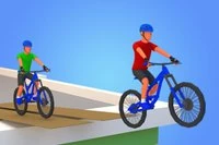 Here is a simple bike riding simulation game with 3D bikes and ramps on the
