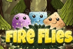 Farebné rozprávkové bytosti v lese s nápisom Fire Flies v popredí