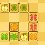 Dlaždicový vzor s obrázkami plátkov jabĺk, citrusov a kiwi na béžovom pozadí