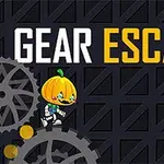 Postavička s tekvicou na hlave stojí na ozubenom kolese s nápisom GEAR ESCAPE na tmavom pozadí