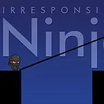 Malý ninja stojí na plošine s tyčou smerujúcou k ďalšej plošine v pozadí s tmavomodrou oblohou