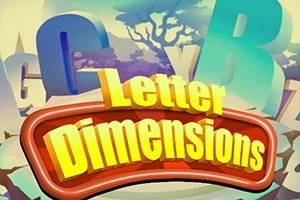 Farebné 3D písmená na farebnom pozadí s nápisom Letter Dimensions