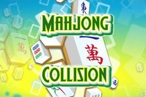 Náhľad s názvom Mahjong Collision s mahjongovými kameňmi na farebnom pozadí