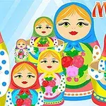 Farebné ruské matriošky rôznych veľkostí s kvetinovými vzormi na svetlom pozadí
