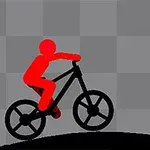 Červená silueta na bicykli s ikonou batérie a bleskom na sivom pozadí