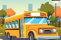 School Bus is a fun top-down simulation game where you drive a bus to school
