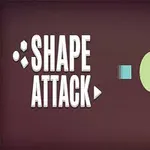 Nadpis Shape Attack s geometrickými tvarmi na tmavom pozadí