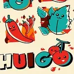 Ilustrácia s usmiatymi kreslenými postavičkami rôznych potravín, ako sú čili papričky, čerešňa a zelené listy, s textom SHUIGO 2