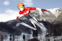 Awesome olympic style ski jumping