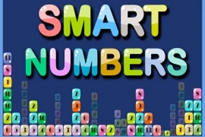Farebný nápis SMART NUMBERS nad rôznofarebnými číslovanými blokmi rôznych veľkostí na tmavomodrom pozadí