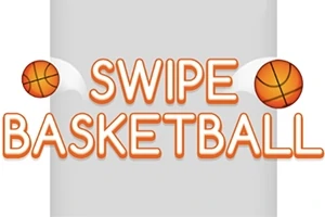 Text Swipe Basketball je zobrazený s dvoma basketbalovými loptami na bielom pozadí