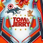 Tom a myš sa naháňajú na farebnom pinball polygóne so šípmi a terčom v pozadí