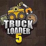 Ilustrácia so žltým vysokozdvižným vozíkom a vybavením na tmavom pozadí s nápisom Truck Loader 5