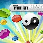 Čierno-biely symbol jin-jang obklopený farebnými šesťuholníkmi na svetelnom pozadí