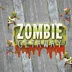 Zelené zombie s vystretými rukami na šedivom pozadí s nápisom Zombie Getaway